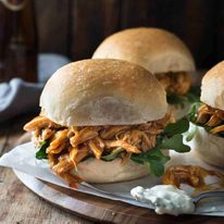 Slow Cooker Honey Buffalo Chicken Sliders