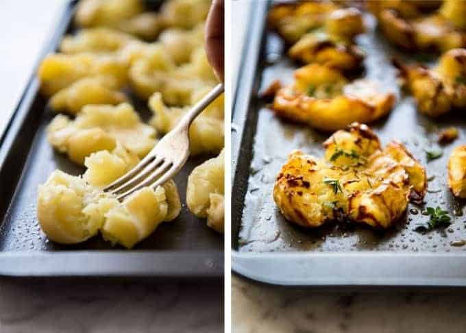 These Crispy Smashed Potatoes are extra crispy and buttery. No more boring potato sides!