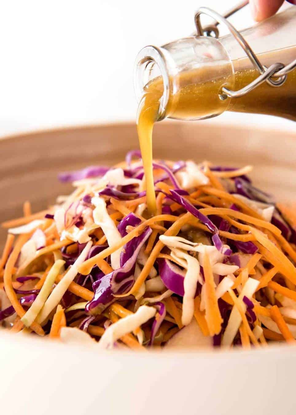 Asian Sesame Dressing - made with soy sauce, sesame oil, vinegar and sugar. Lasts for 3 weeks, an essential pantry standby! recipetineats.com