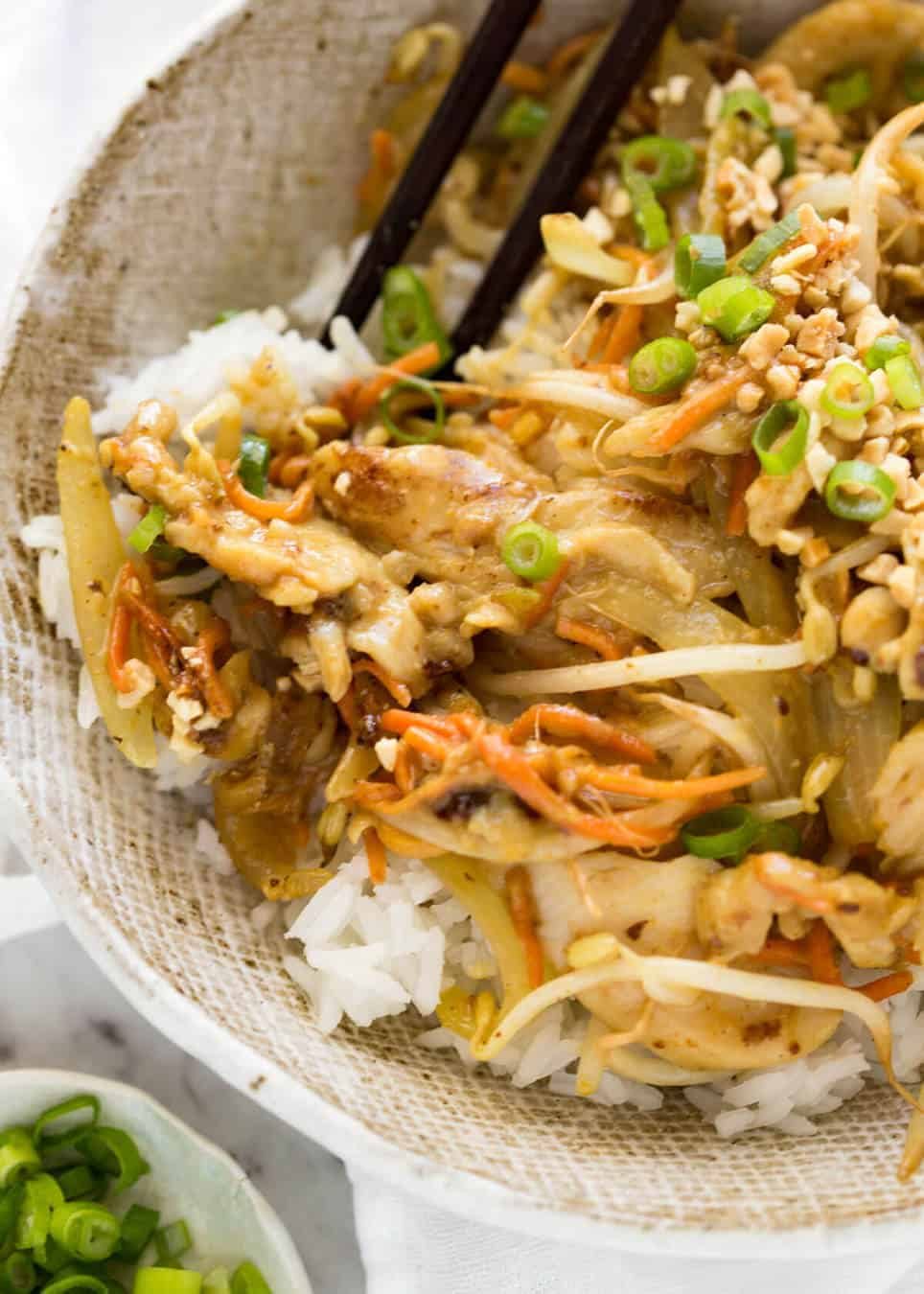 This Satay Peanut Stir Fry is almost too good to be true - it's SO FAST and SO EASY and tastes incredible! recipetineats.com