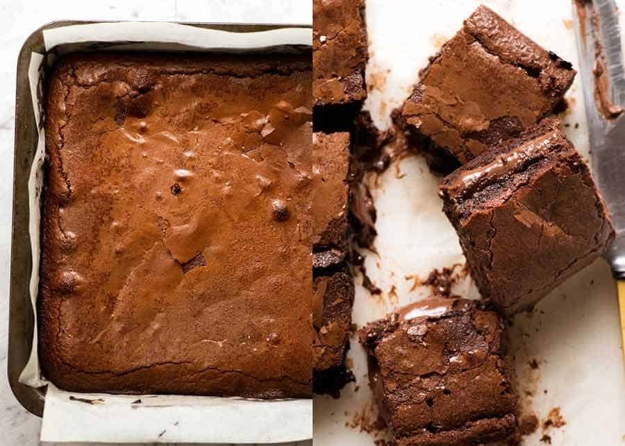 Overhead photo of Outrageous Nutella Brownies
