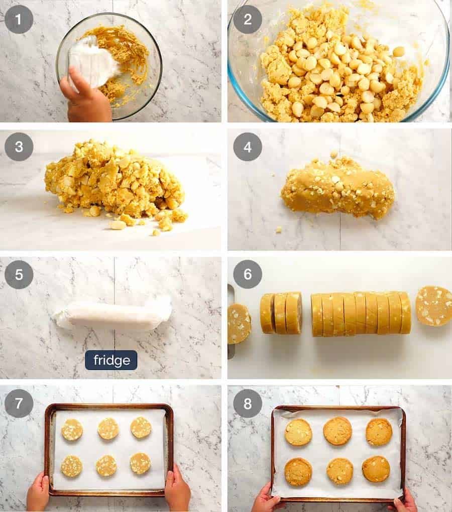 How to make Byron Bay White Chocolate Macadamia Nut Cookies