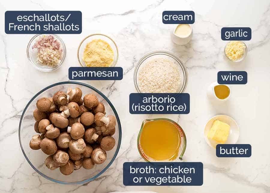 Ingredients in Mushroom Risotto