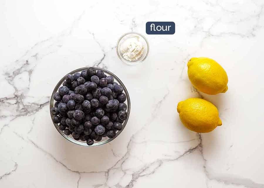 Blueberry Cake with Lemon Cream Cheese Frosting ingredients