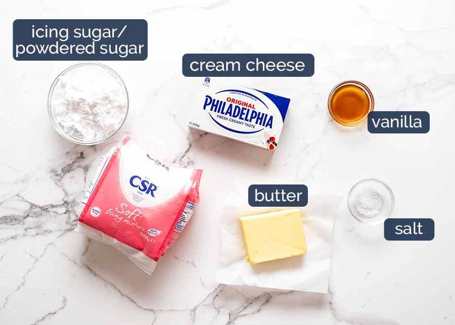 Cream Cheese Frosting ingredients