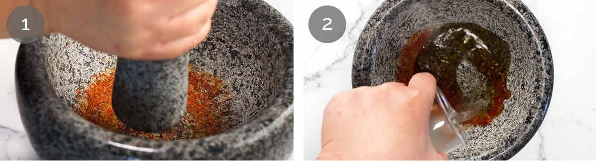 Golden Saffron Rice Bake stuffed with Spiced Meat