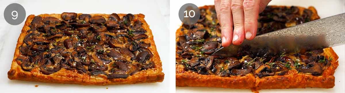 JB's mushroom tart steps
